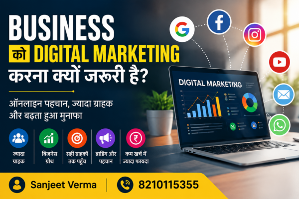 बिजनेस को डिजिटल मार्केटिंग क्यों करना जरूरी है? जानिए ऑनलाइन सफलता का सबसे बड़ा राज